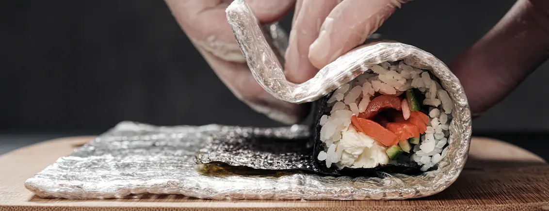 Hand rolled sushi